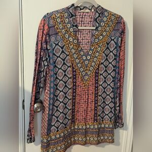 Soft Surroundings Colorful Patterned Blouse